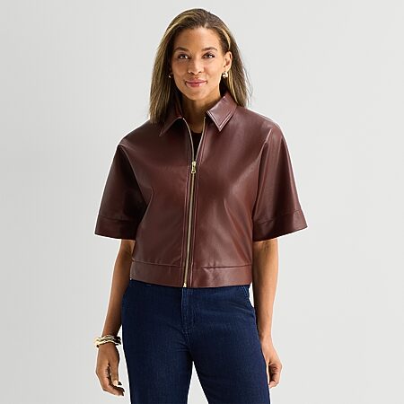 Liz Claiborne Womens Midweight Bomber Jacket, Color: Mayfair Rose