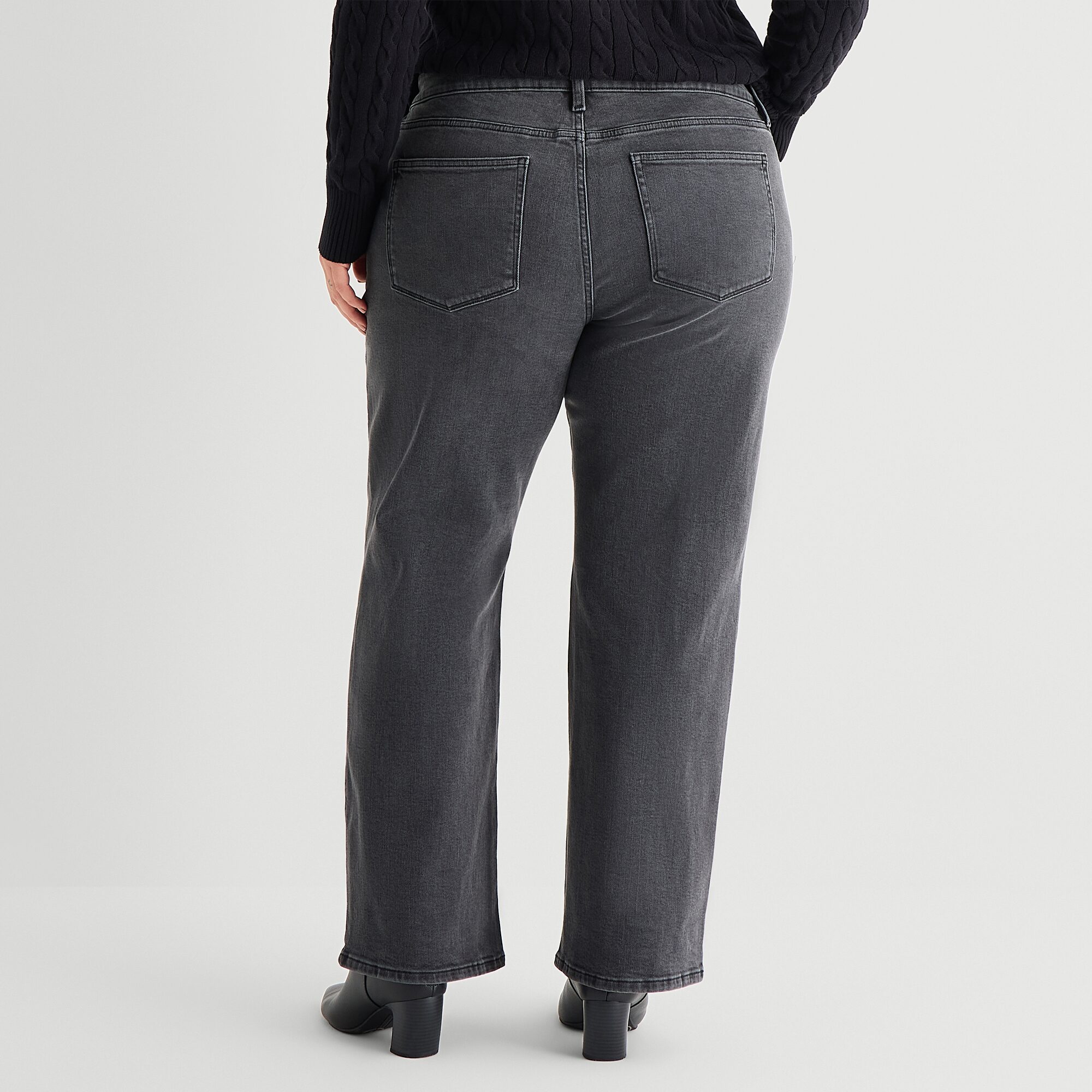 St. John's Bay Womens Plus Mid Rise Straight Leg Jean