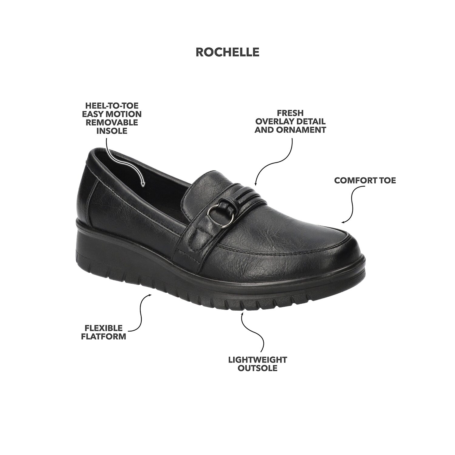 Easy Street Rochelle Womens Round Closed Toe Slip-On Shoe