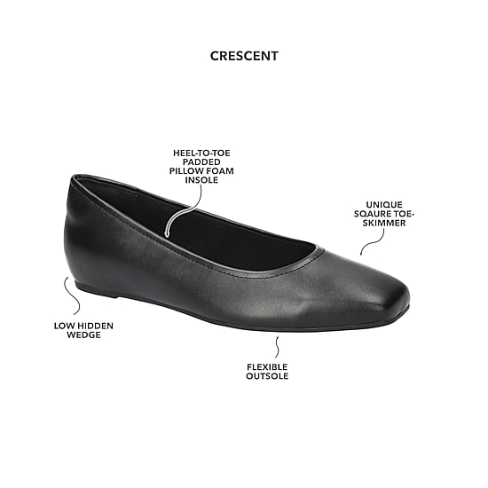 Easy Street Crescent Womens Round Closed Toe Ballet Flats