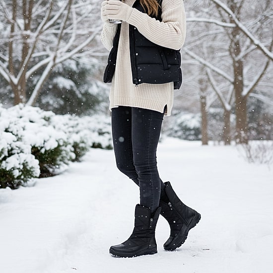 Easy Street Womens Snowfall Flat Heel Snow Boots