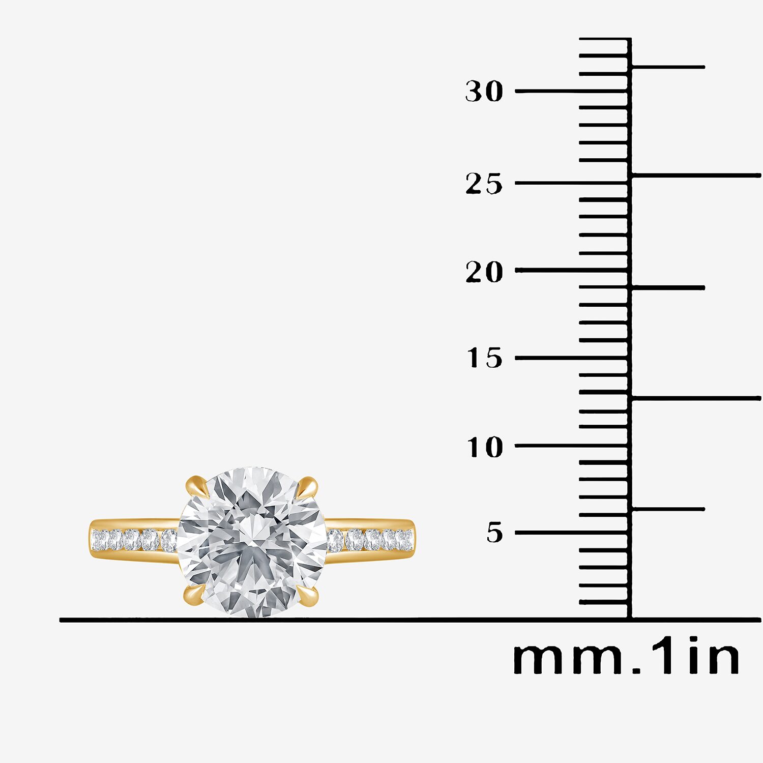 (G / Si1-Si2 ) Womens 3 1/4 CT. T.W. Lab Grown White Diamond 10K Gold Round Side Stone Engagement Ring