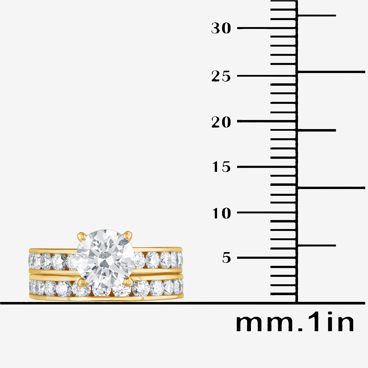 (G / Si1-Si2) Womens 4 CT. T.W. Lab Grown White Diamond 14K Gold Over Silver Round Side Stone Bridal Set