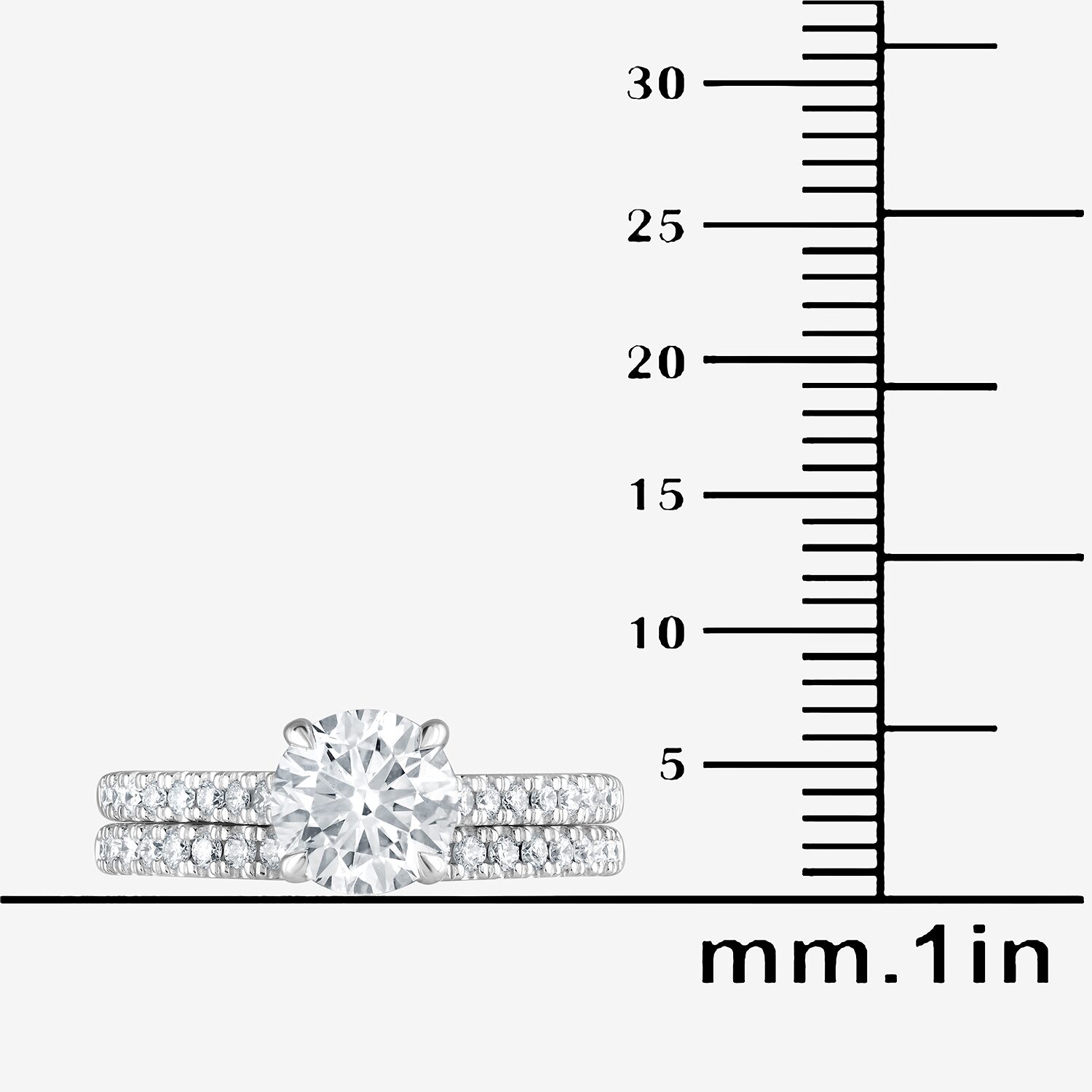 (G / Si1-Si2) Womens 2 CT. T.W. Lab Grown White Diamond Sterling Silver Round Side Stone Bridal Set