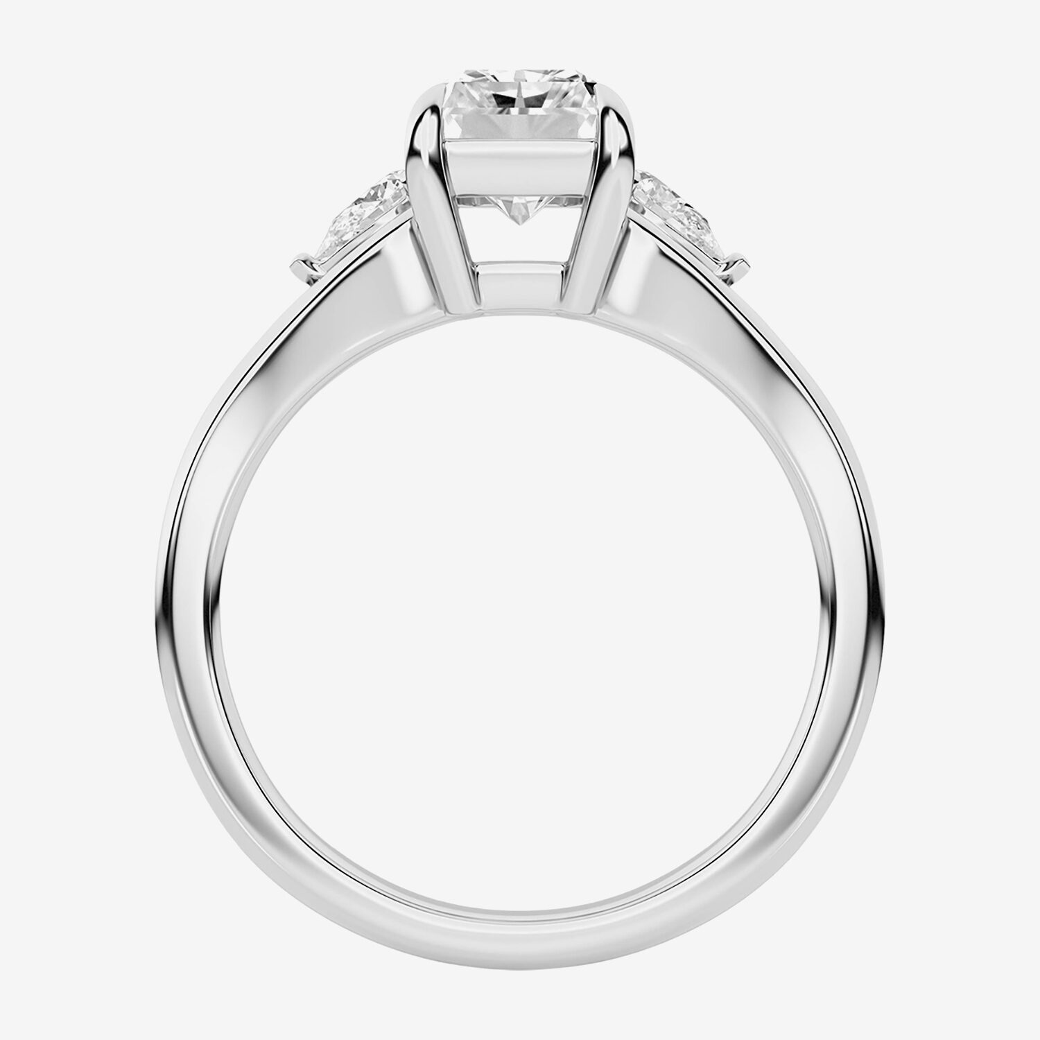 Love Lives Forever (F / Vs2) Womens 1 3/4 CT. T.W. Lab Grown White Diamond 10K Gold Rectangular 3-Stone Engagement Ring