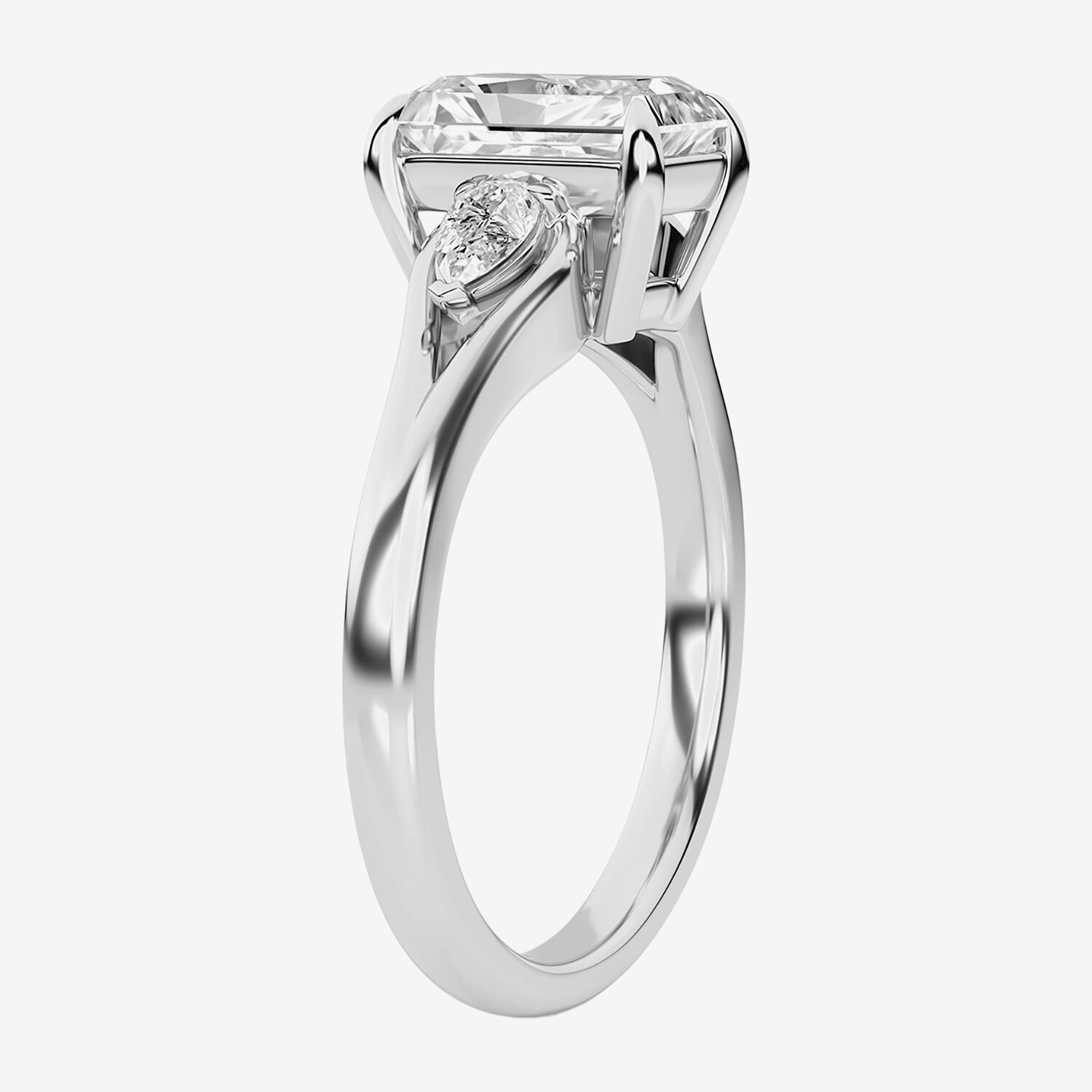 Love Lives Forever (F / Vs2) Womens 1 3/4 CT. T.W. Lab Grown White Diamond 10K Gold Rectangular 3-Stone Engagement Ring