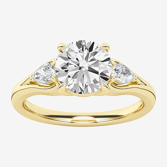 Love Lives Forever (F / Vs2) Womens 1 3/4 CT. T.W. Lab Grown White Diamond 10K Gold Round 3-Stone Engagement Ring