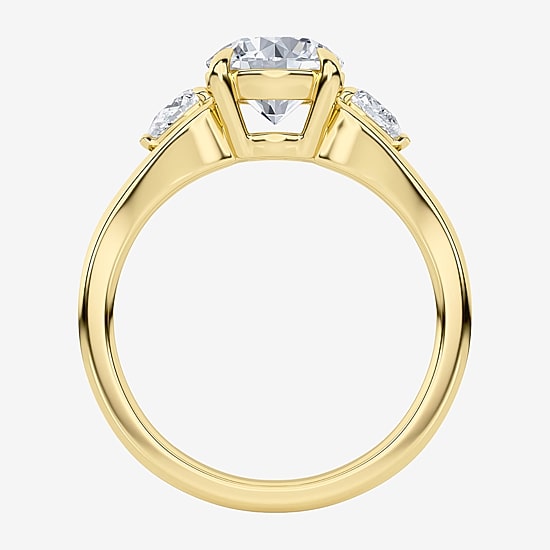 Love Lives Forever (F / Vs2) Womens 1 3/4 CT. T.W. Lab Grown White Diamond 10K Gold Round 3-Stone Engagement Ring