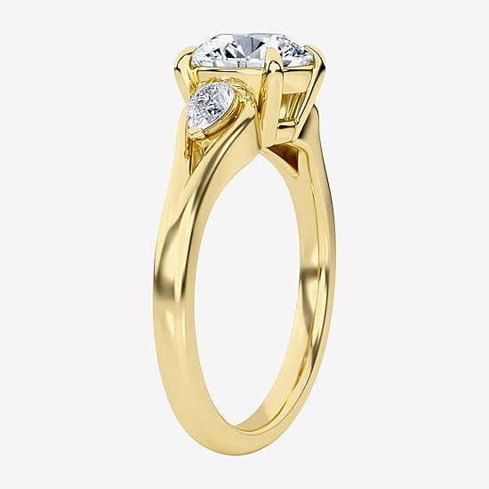 Love Lives Forever (F / Vs2) Womens 1 3/4 CT. T.W. Lab Grown White Diamond 10K Gold Round 3-Stone Engagement Ring