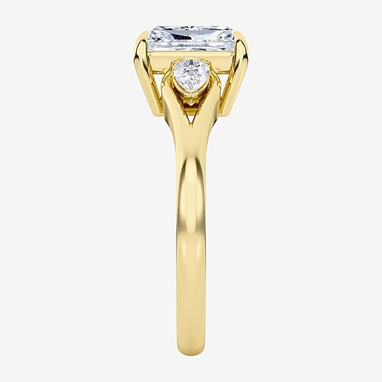 Love Lives Forever (F / Vs2) Womens 1 3/4 CT. T.W. Lab Grown White Diamond 10K Gold Rectangular 3-Stone Engagement Ring