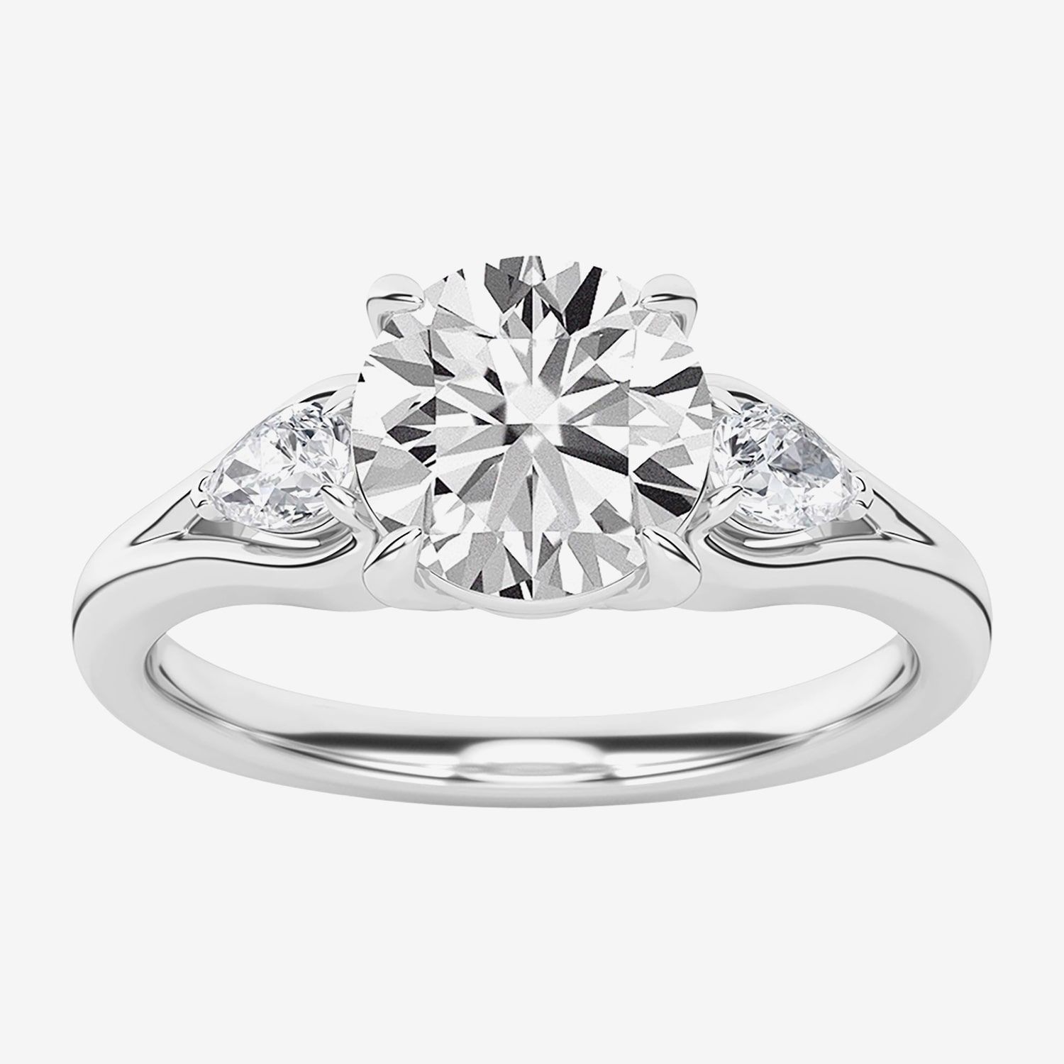 Love Lives Forever (F / Vs2) Womens 1 3/4 CT. T.W. Lab Grown White Diamond 10K Gold Round 3-Stone Engagement Ring