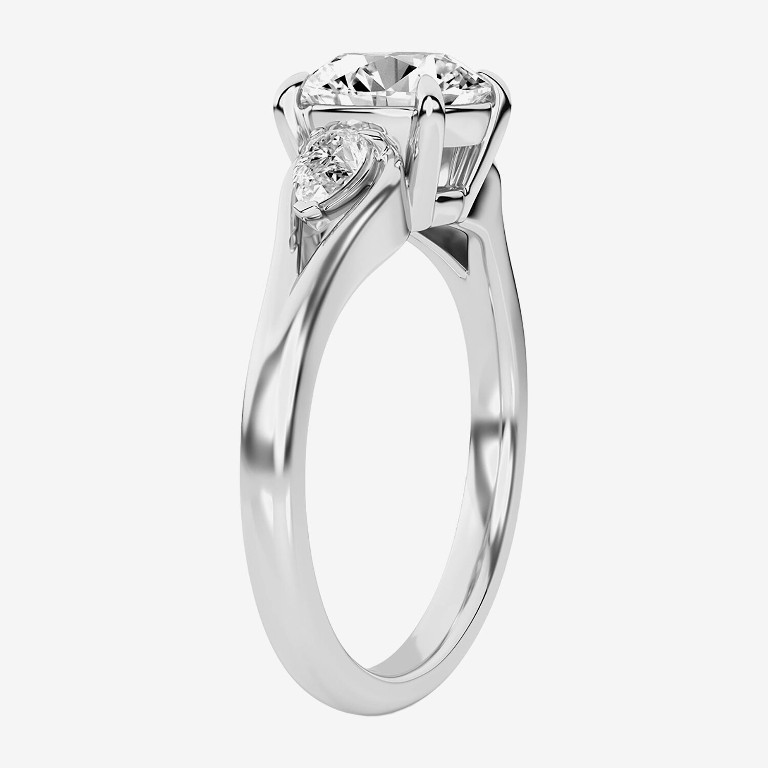 Love Lives Forever (F / Vs2) Womens 1 3/4 CT. T.W. Lab Grown White Diamond 10K Gold Round 3-Stone Engagement Ring