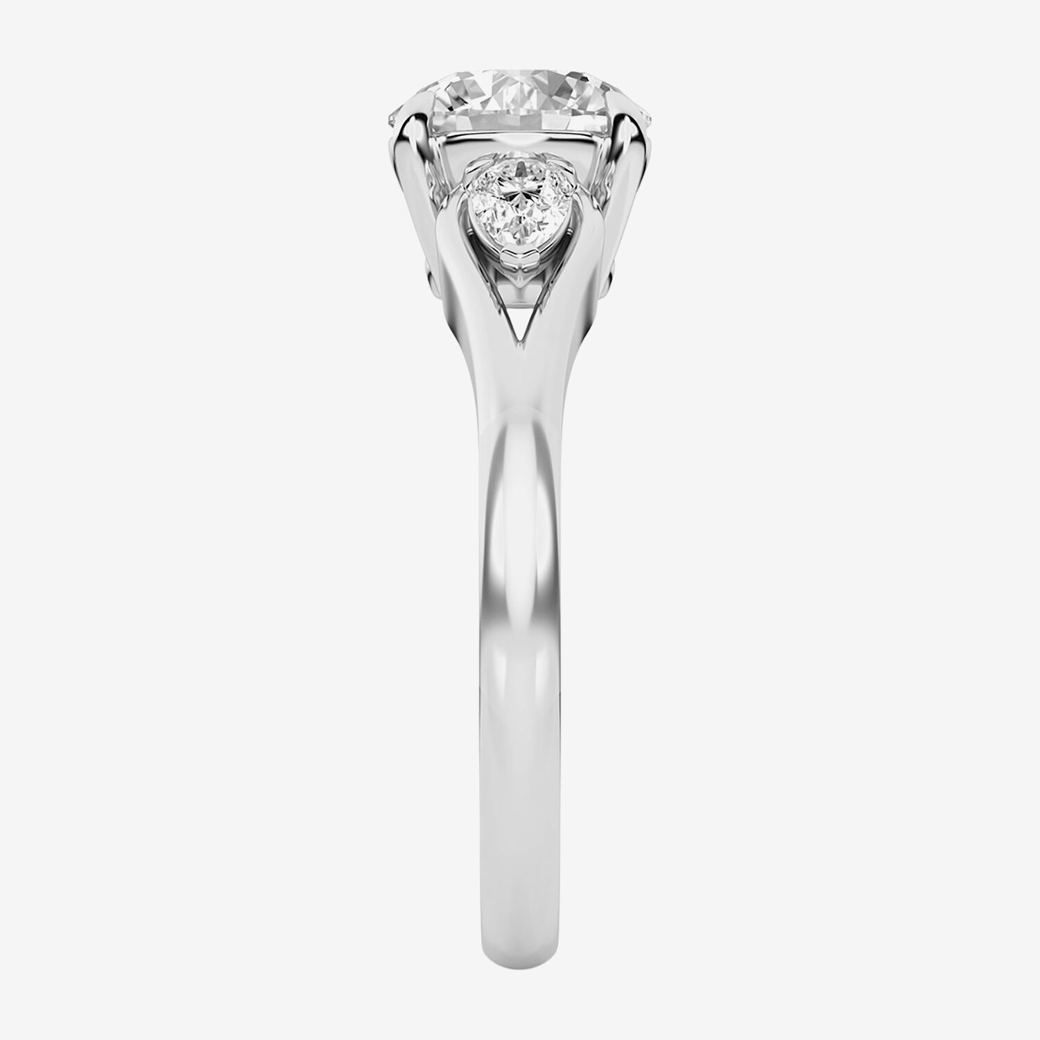 Love Lives Forever (F / Vs2) Womens 1 3/4 CT. T.W. Lab Grown White Diamond 10K Gold Round 3-Stone Engagement Ring