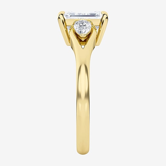 Love Lives Forever (F / Vs2) Womens 1 3/4 CT. T.W. Lab Grown White Diamond 10K Gold 3-Stone Engagement Ring
