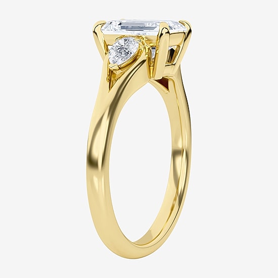 Love Lives Forever (F / Vs2) Womens 1 3/4 CT. T.W. Lab Grown White Diamond 10K Gold 3-Stone Engagement Ring