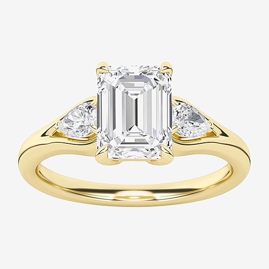 Love Lives Forever (F / Vs2) Womens 1 3/4 CT. T.W. Lab Grown White Diamond 10K Gold 3-Stone Engagement Ring