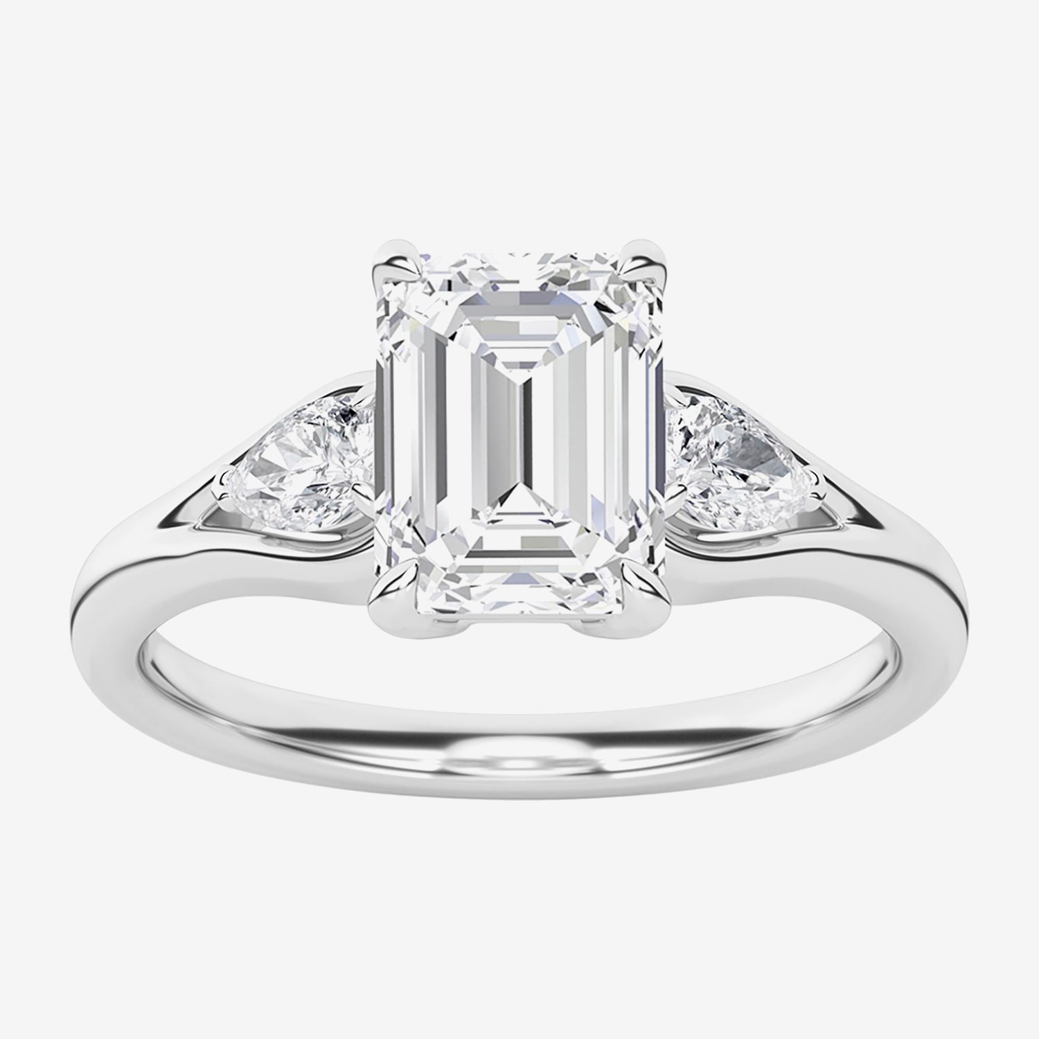 Love Lives Forever (F / Vs2) Womens 1 3/4 CT. T.W. Lab Grown White Diamond 10K Gold 3-Stone Engagement Ring