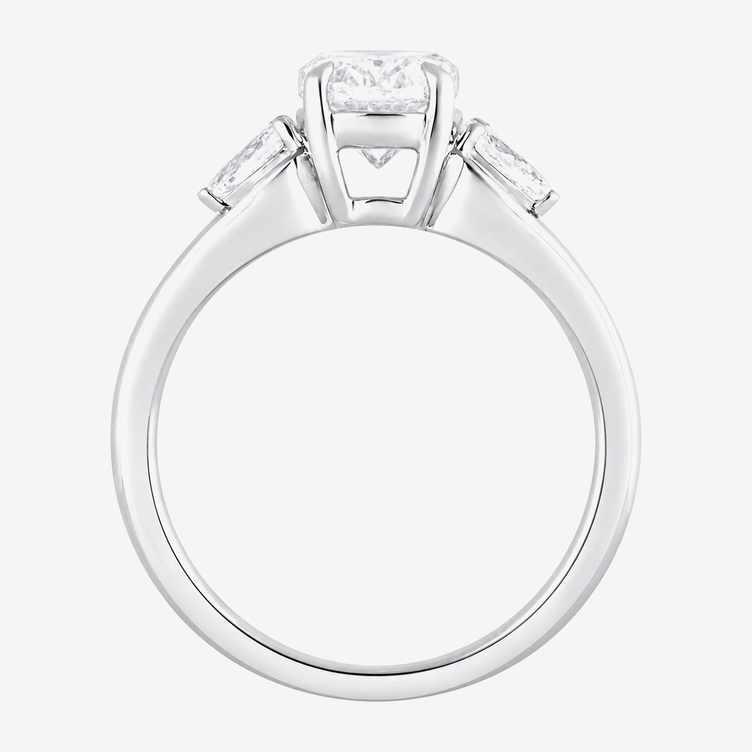 Love Lives Forever (F / Vs2) Womens 1 3/4 CT. T.W. Lab Grown White Diamond 10K Gold Oval 3-Stone Engagement Ring