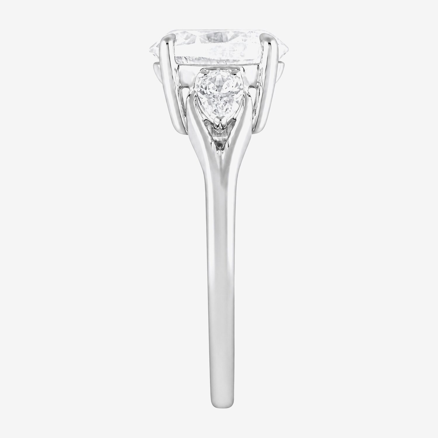 Love Lives Forever (F / Vs2) Womens 1 3/4 CT. T.W. Lab Grown White Diamond 10K Gold Oval 3-Stone Engagement Ring