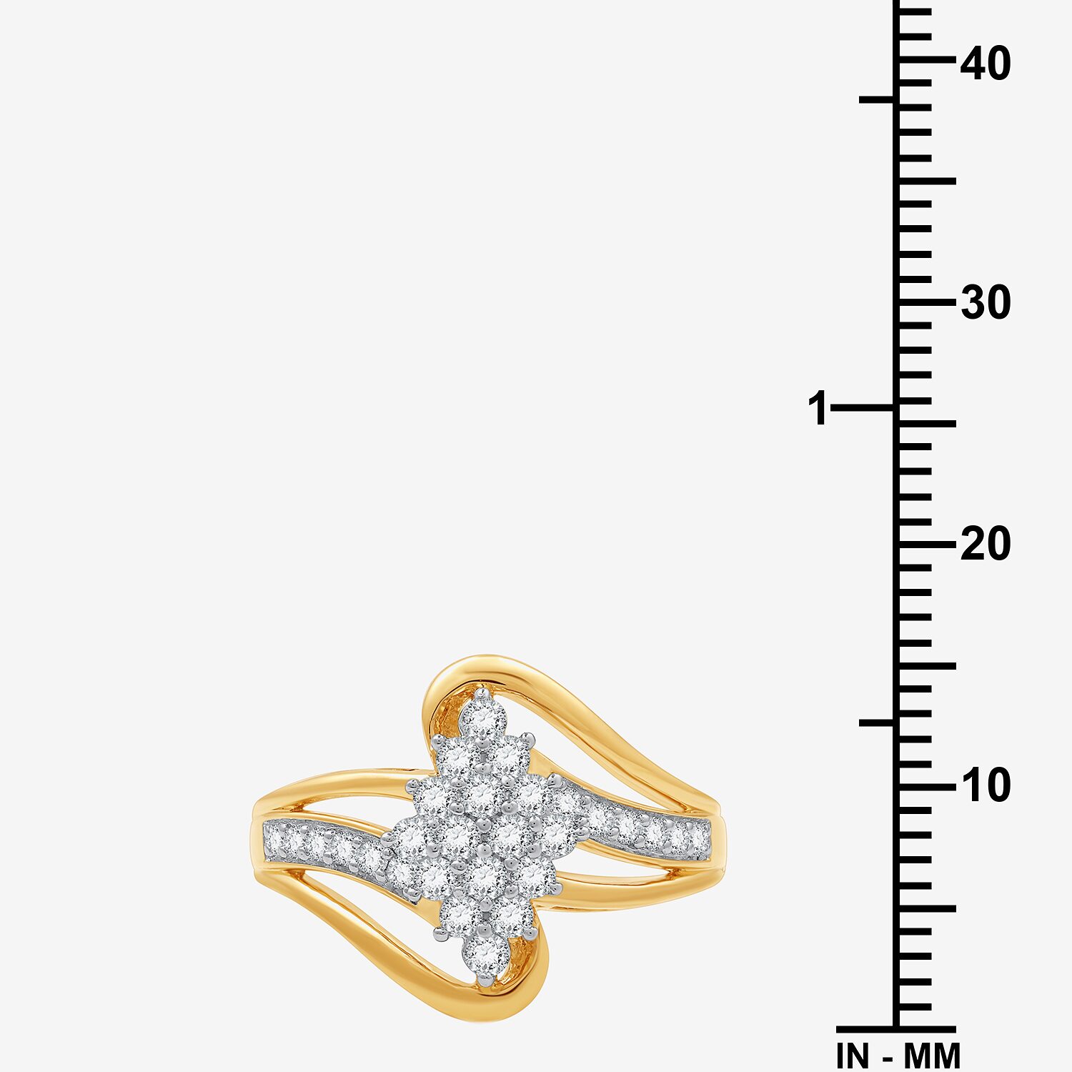 (F / Si1-Si2) Womens 1/2 CT. T.W. Lab Grown White Diamond 14K Gold Over Silver Cocktail Ring