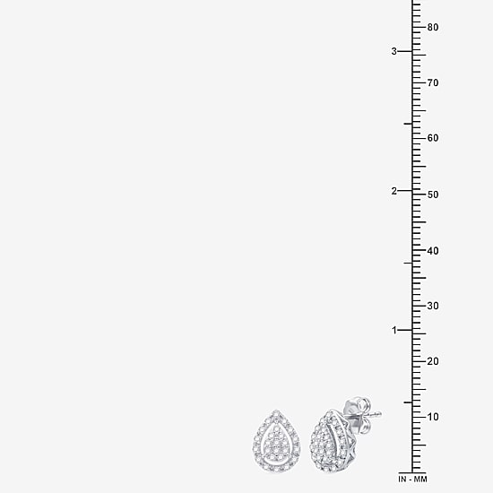 (F / Si1-Si2) Womens 1/2 CT. T.W. Lab Grown White Diamond Sterling Silver Pear 2-pc. Jewelry Set