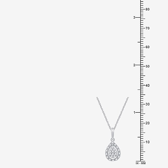 (F / Si1-Si2) Womens 1/2 CT. T.W. Lab Grown White Diamond Sterling Silver Pear 2-pc. Jewelry Set