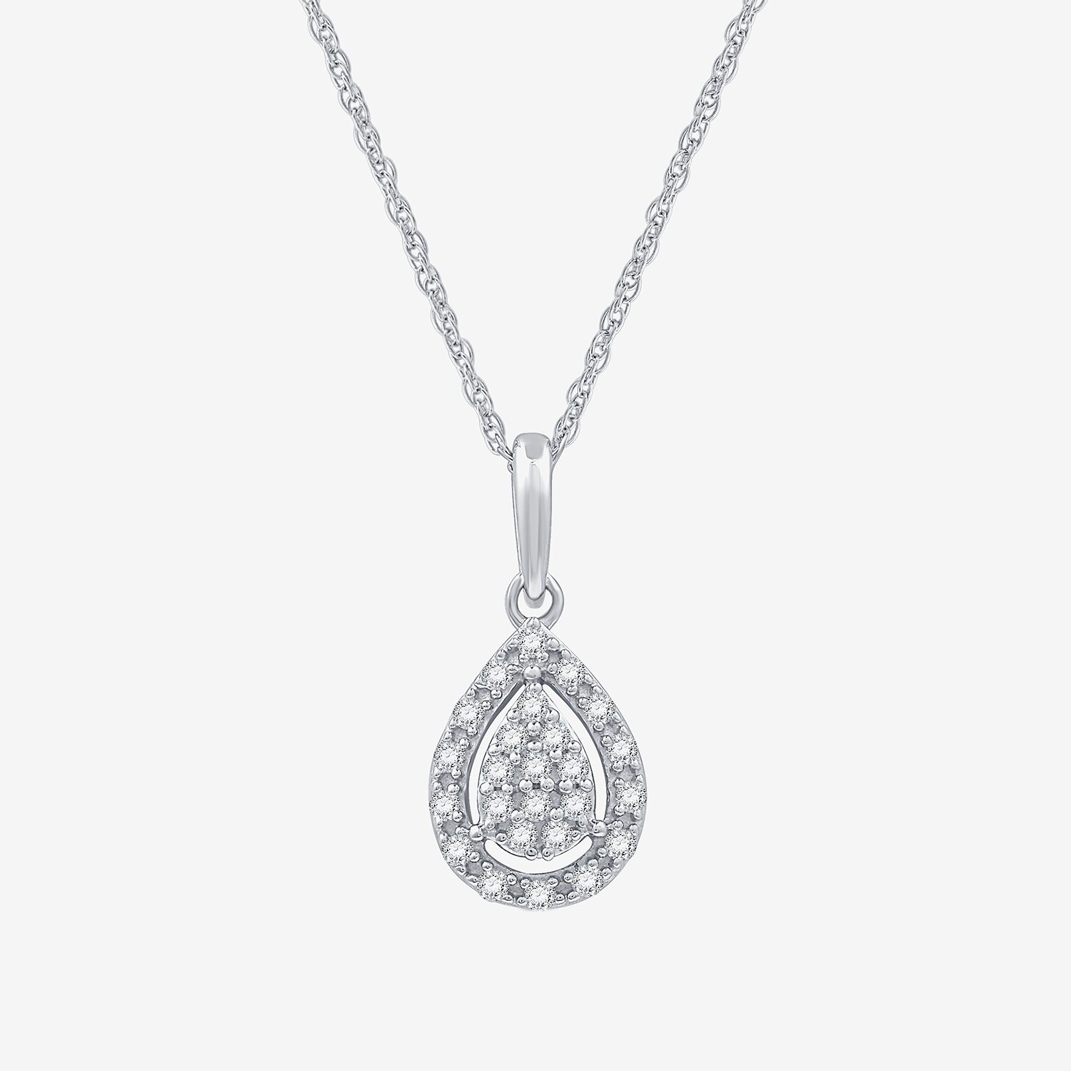 (F / Si1-Si2) Womens 1/2 CT. T.W. Lab Grown White Diamond Sterling Silver Pear 2-pc. Jewelry Set