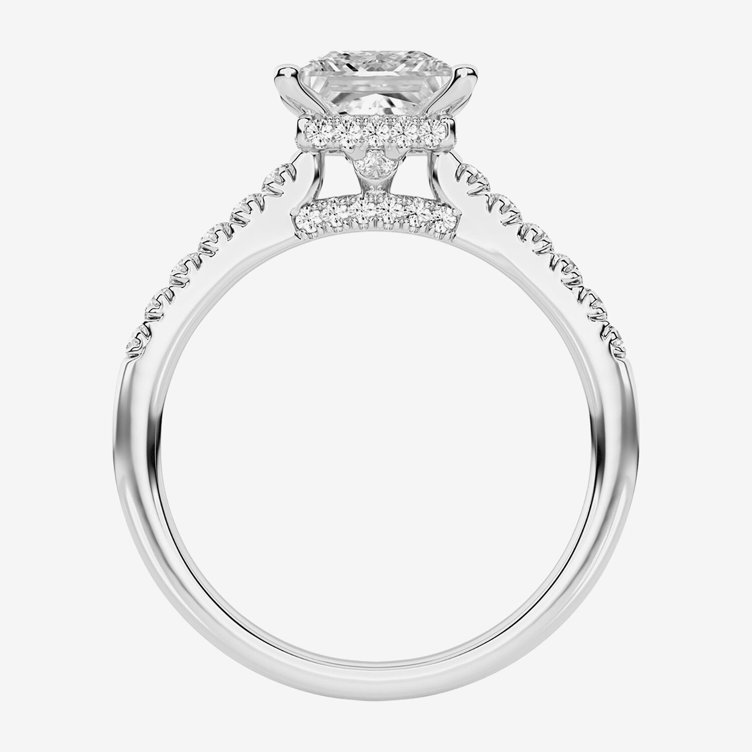 (G / Vs1-Vs2) Womens 2 CT. T.W. Lab Grown White Diamond 14K Gold Side Stone Engagement Ring