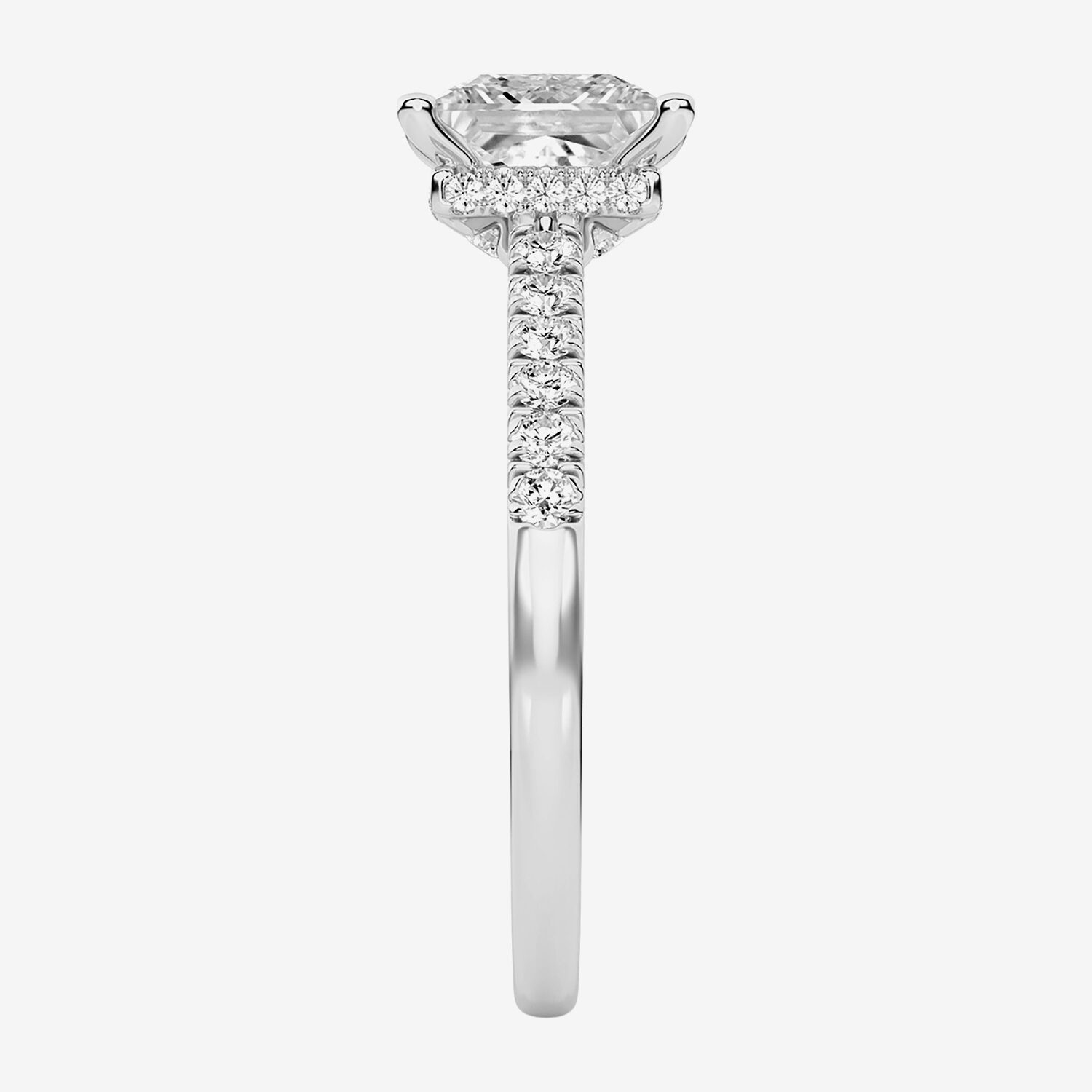 (G / Vs1-Vs2) Womens 2 CT. T.W. Lab Grown White Diamond 14K Gold Side Stone Engagement Ring