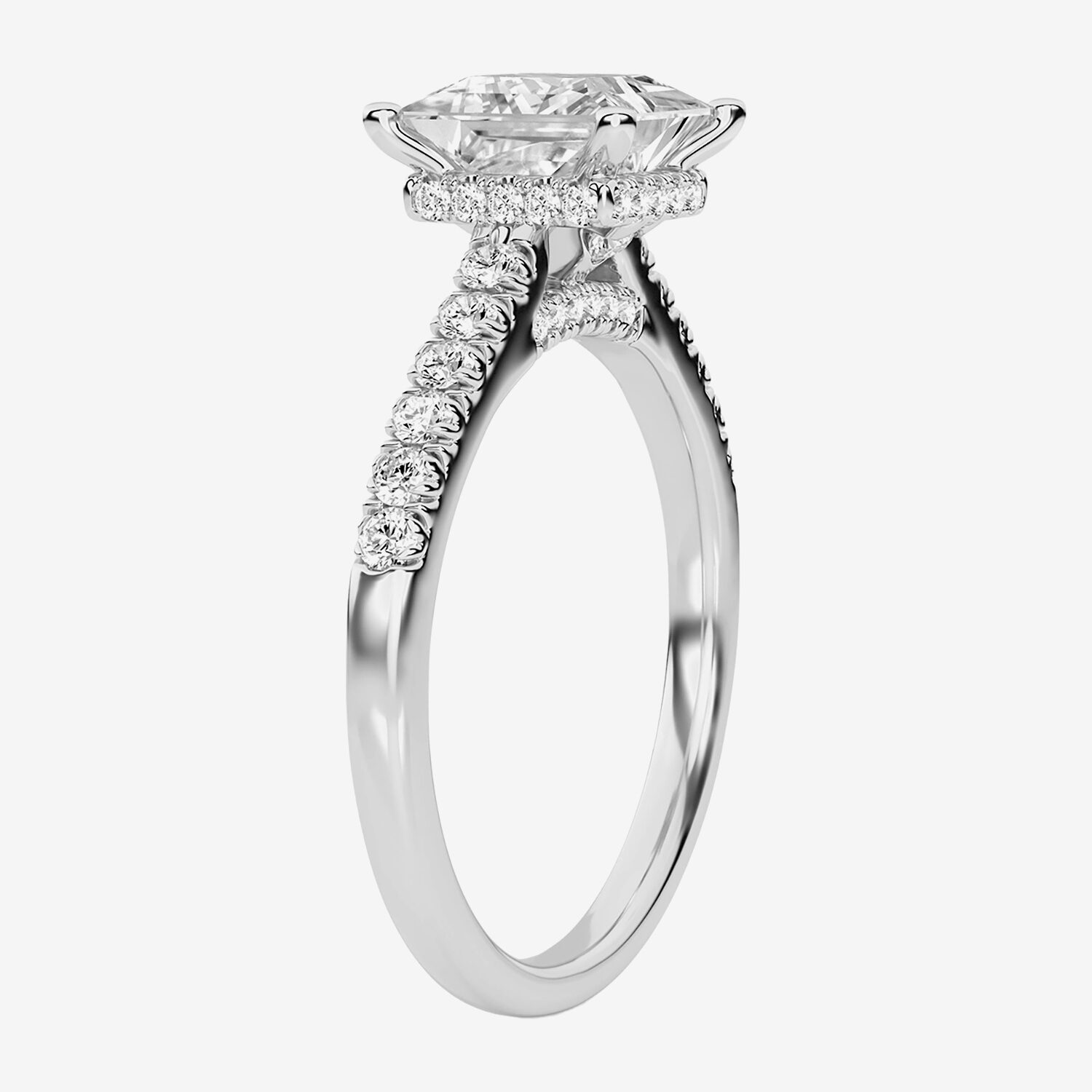 (G / Vs1-Vs2) Womens 2 CT. T.W. Lab Grown White Diamond 14K Gold Side Stone Engagement Ring
