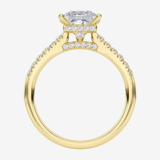 (G / Vs1-Vs2) Womens 2 CT. T.W. Lab Grown White Diamond 14K Gold Side Stone Engagement Ring