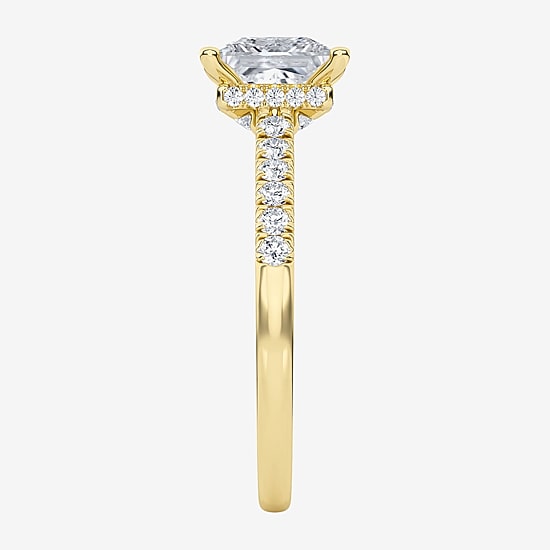 (G / Vs1-Vs2) Womens 2 CT. T.W. Lab Grown White Diamond 14K Gold Side Stone Engagement Ring