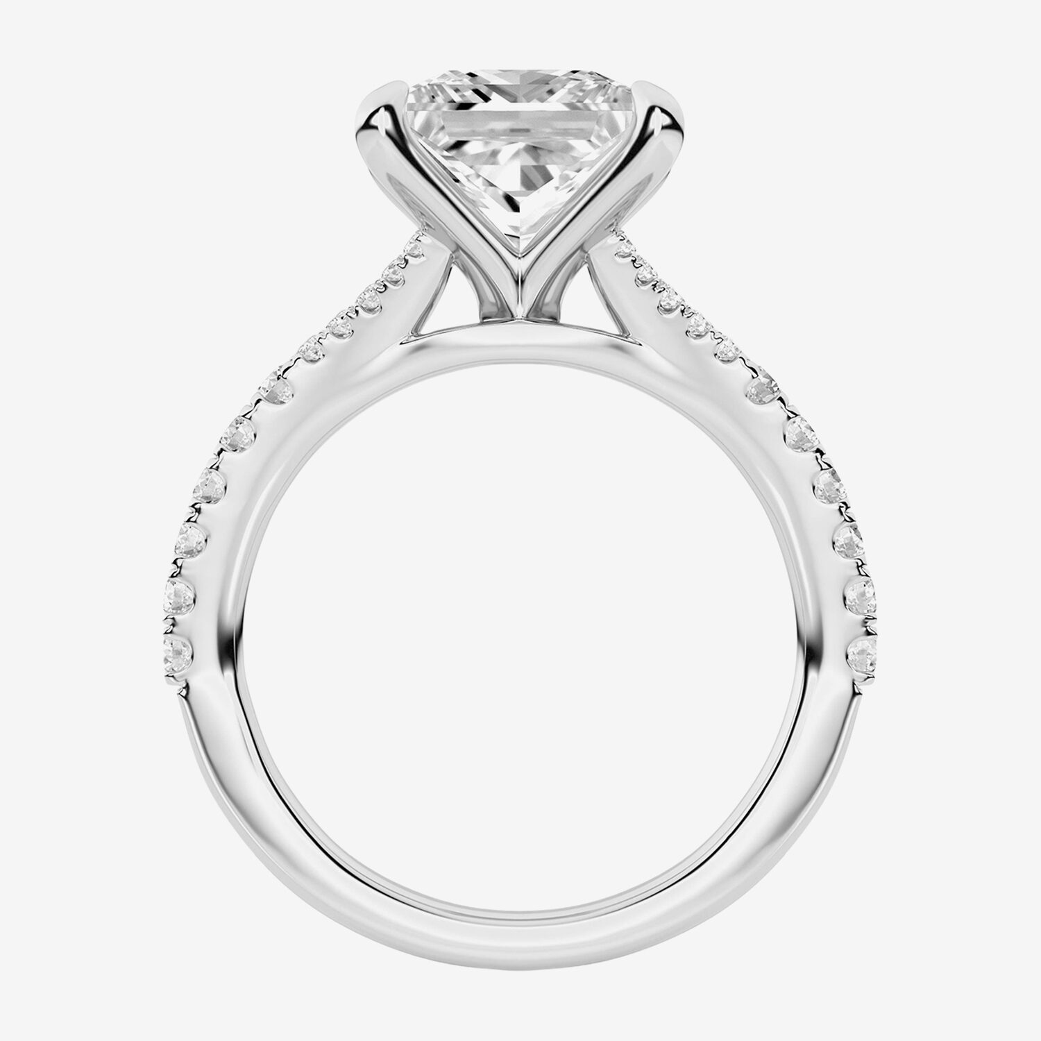F / Vs2) Womens CT. T.W. Lab Grown White Diamond 14K Gold Side Stone Engagement Ring