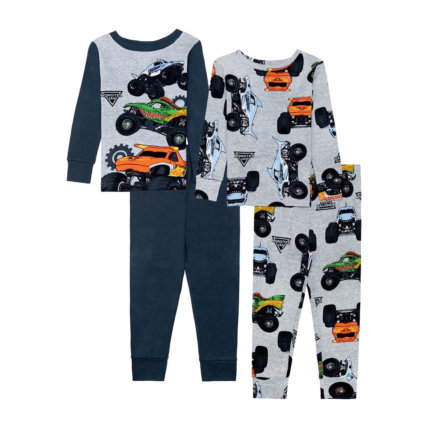 Toddler Boys Monster Jam Crew Neck Long Sleeve 4-pc. Pajama Set