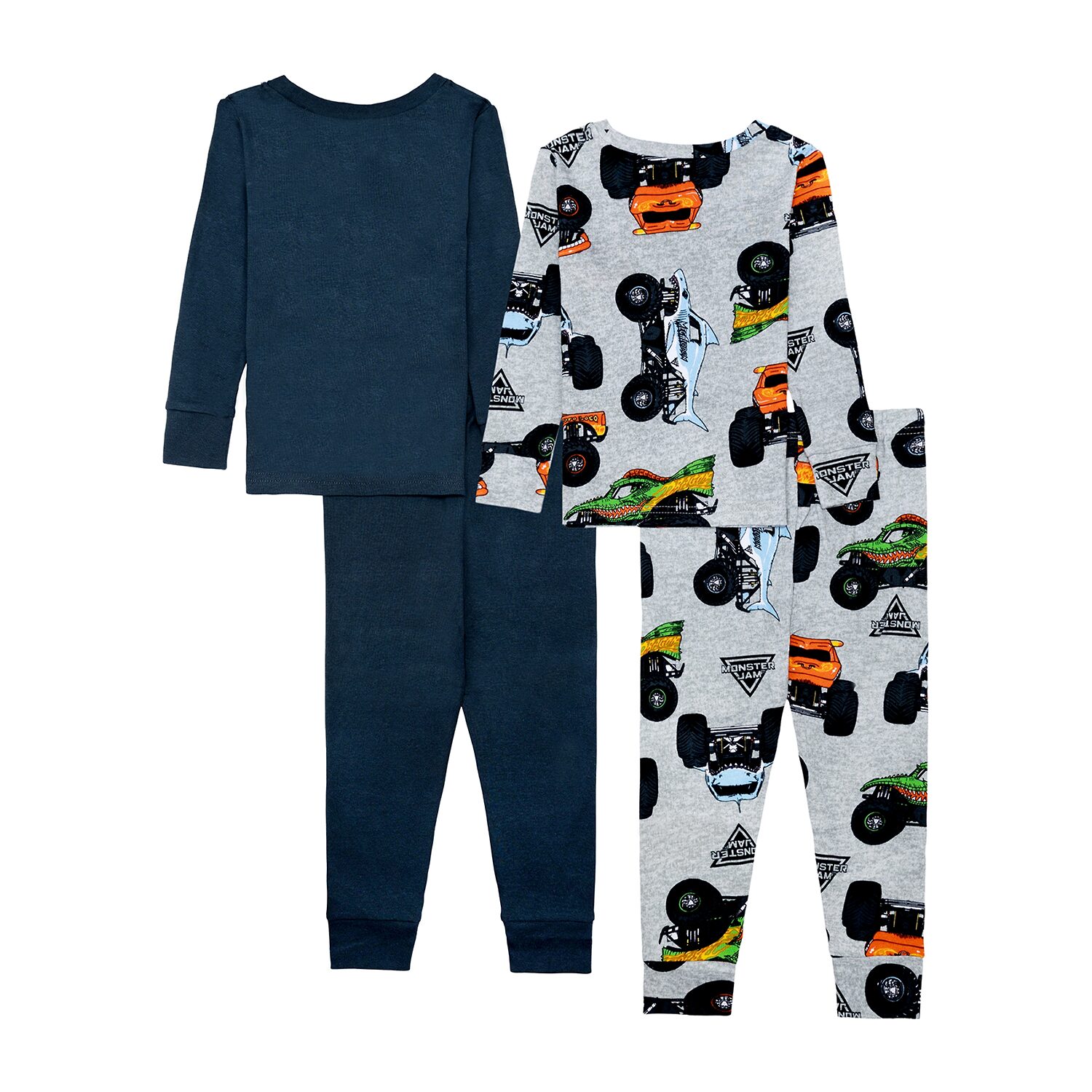 Toddler Boys Monster Jam Crew Neck Long Sleeve 4-pc. Pajama Set