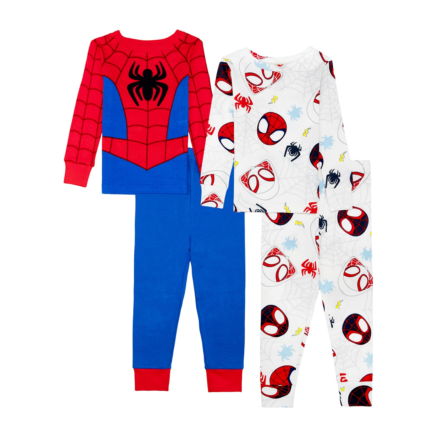 Disney Collection Toddler Boys Marvel Spiderman Long Sleeve 4-pc. Pajama Set