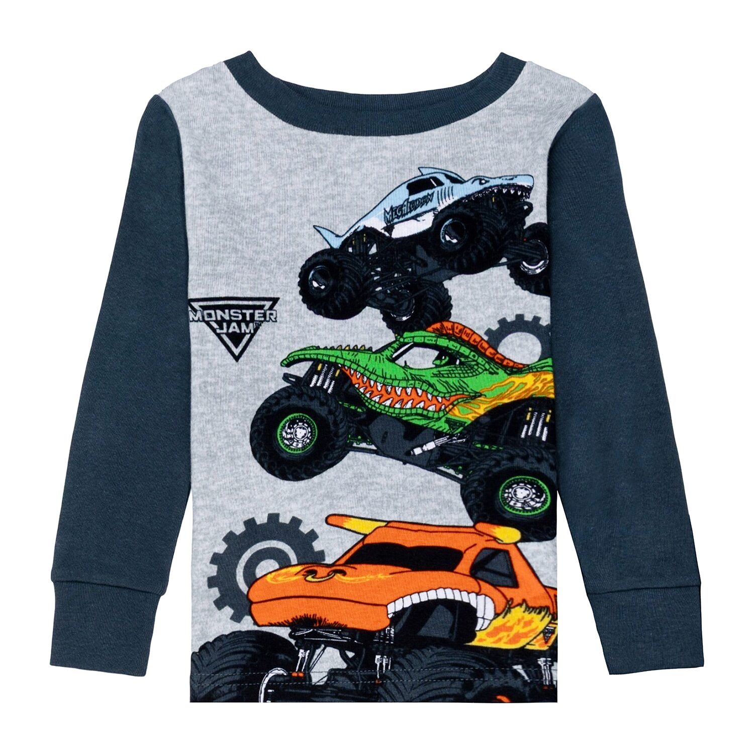 Toddler Boys Monster Jam Crew Neck Long Sleeve 4-pc. Pajama Set