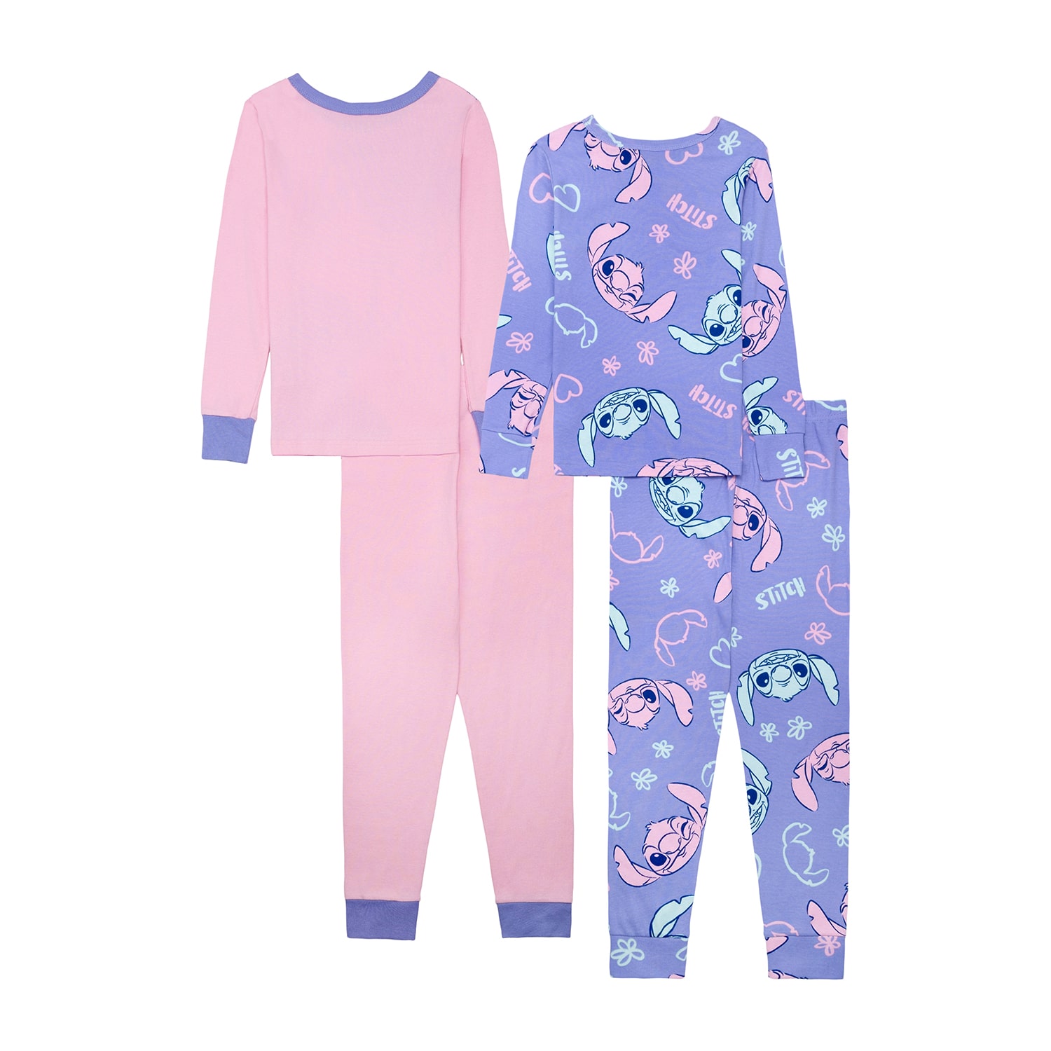Disney Collection Little & Big Kid Girls Lilo Stitch Long Sleeve 4-pc. Pajama Set