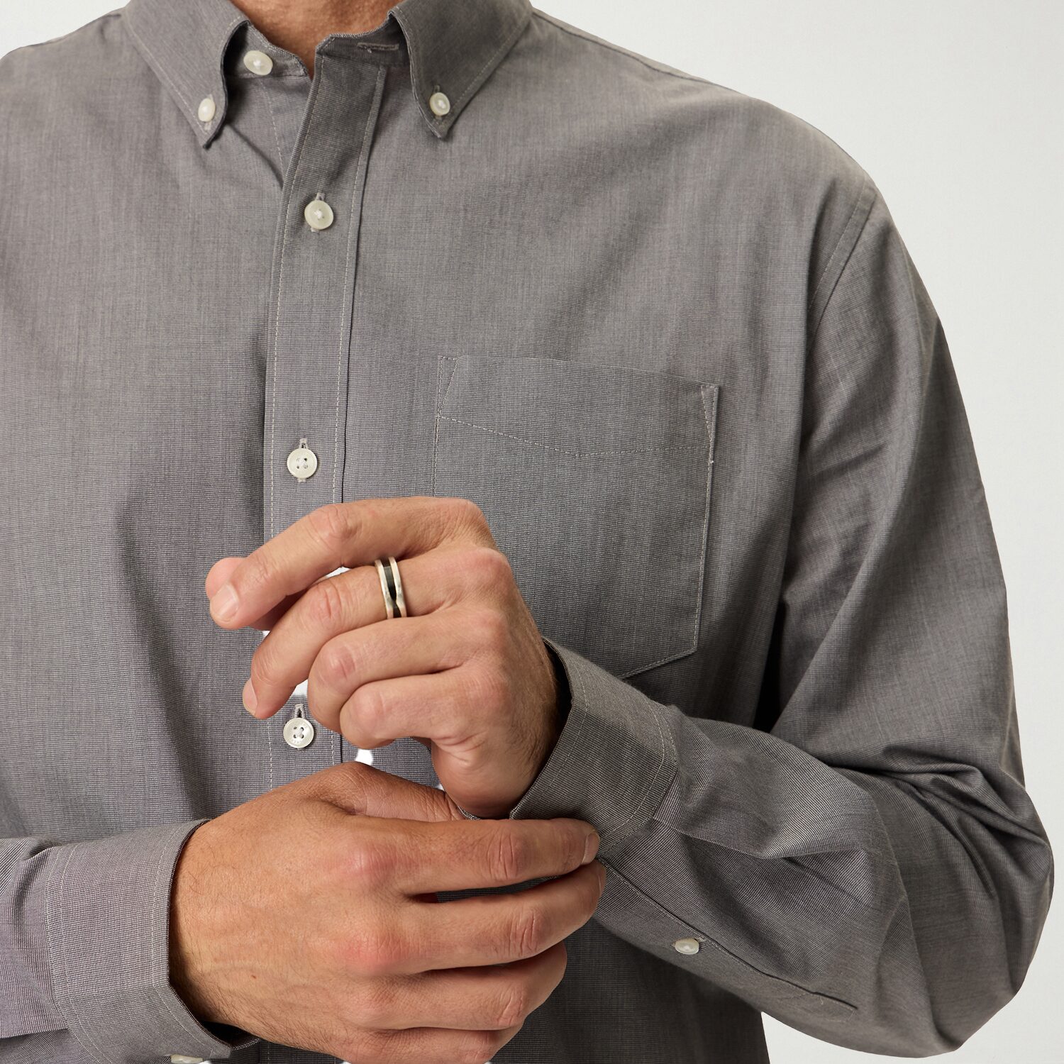 Dockers Stain Defender Mens Long Sleeve Regular Fit Button-Down Shirt