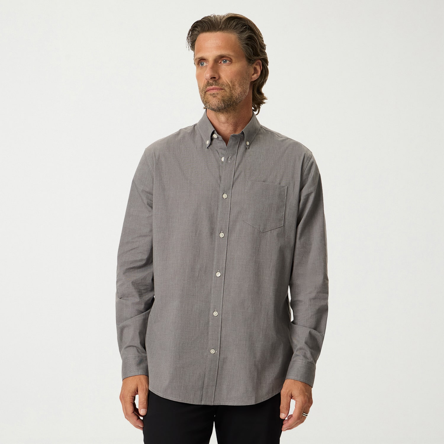Dockers Stain Defender Mens Long Sleeve Regular Fit Button-Down Shirt