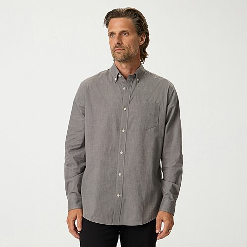 Dockers Stain Defender Mens Long Sleeve Regular Fit Button-down Shirt In Gray