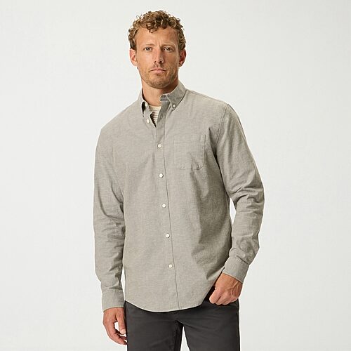 Dockers Mens Long Sleeve Regular Fit Button-down Shirt In Green