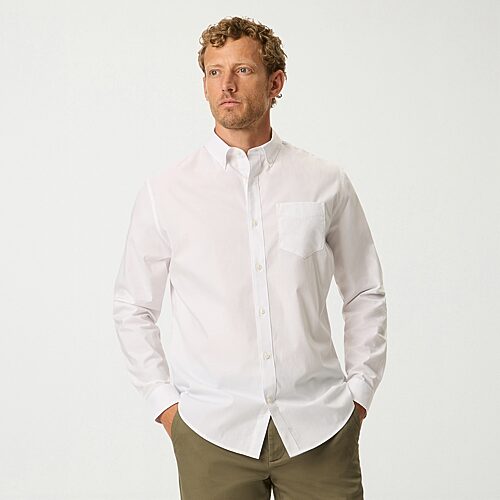 Dockers Stain Defender Mens Long Sleeve Regular Fit Button-down Shirt In White