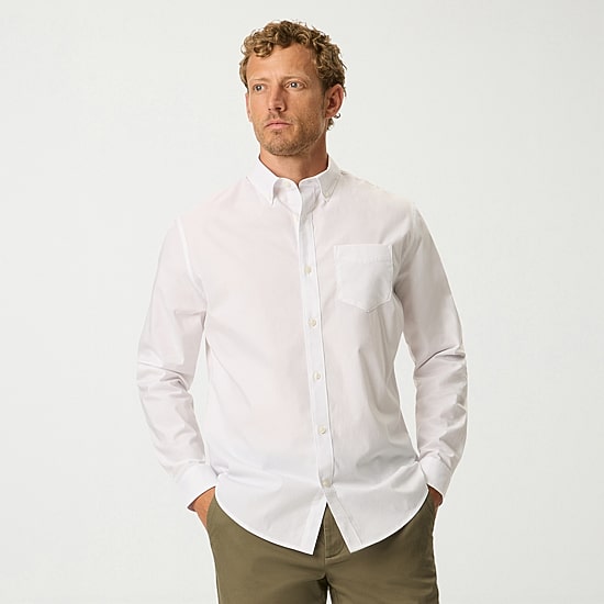 Dockers Stain Defender Mens Long Sleeve Regular Fit Button-Down Shirt