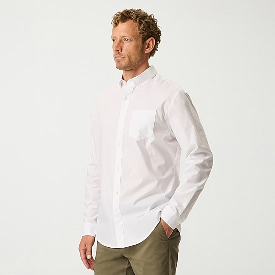 Dockers Stain Defender Mens Long Sleeve Regular Fit Button-Down Shirt