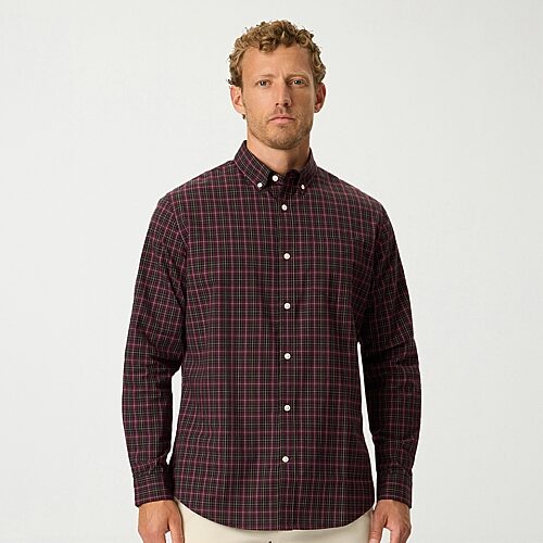 Dockers Stain Defender Mens Long Sleeve Regular Fit Button-down Shirt In Red
