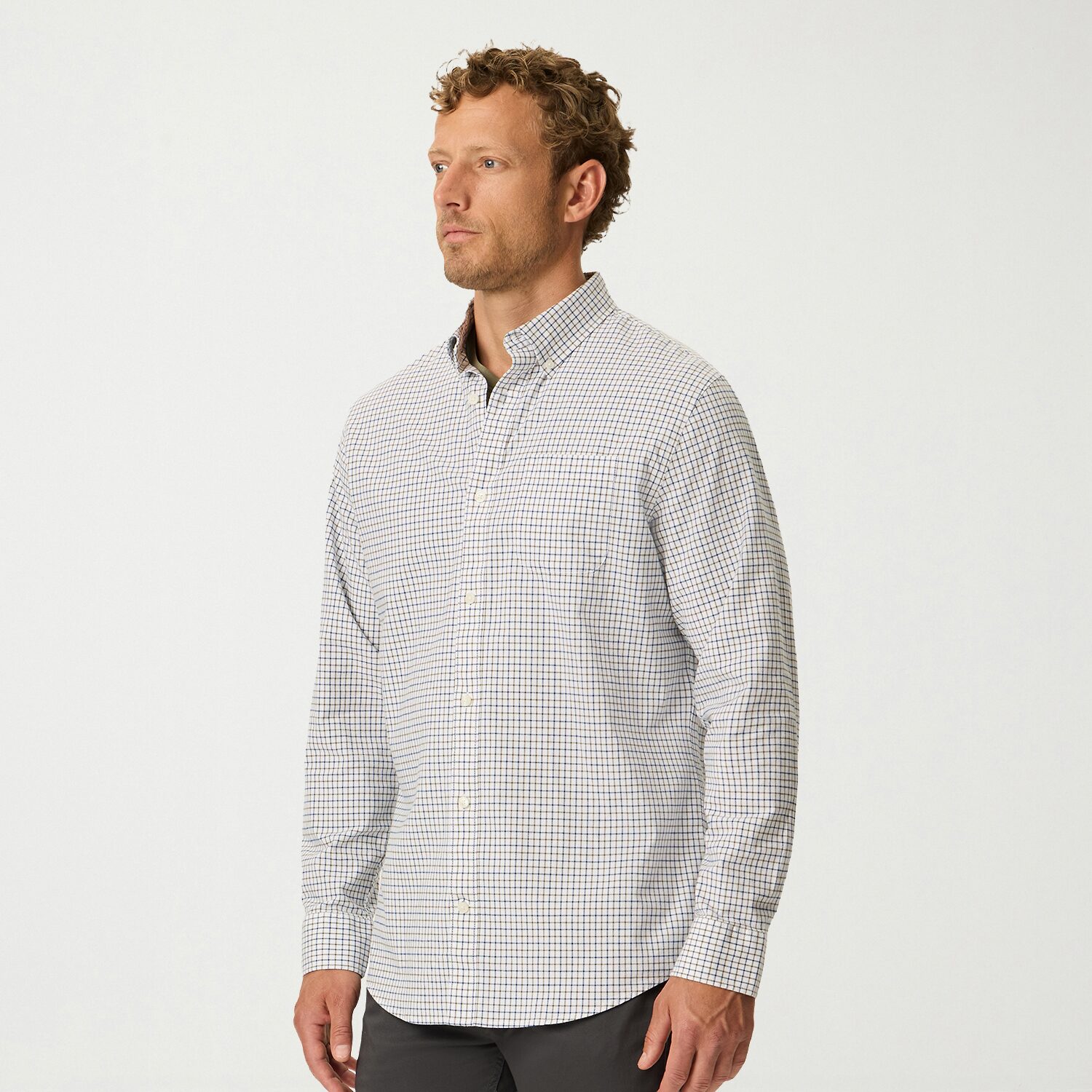 Dockers Mens Long Sleeve Regular Fit Button-Down Shirt