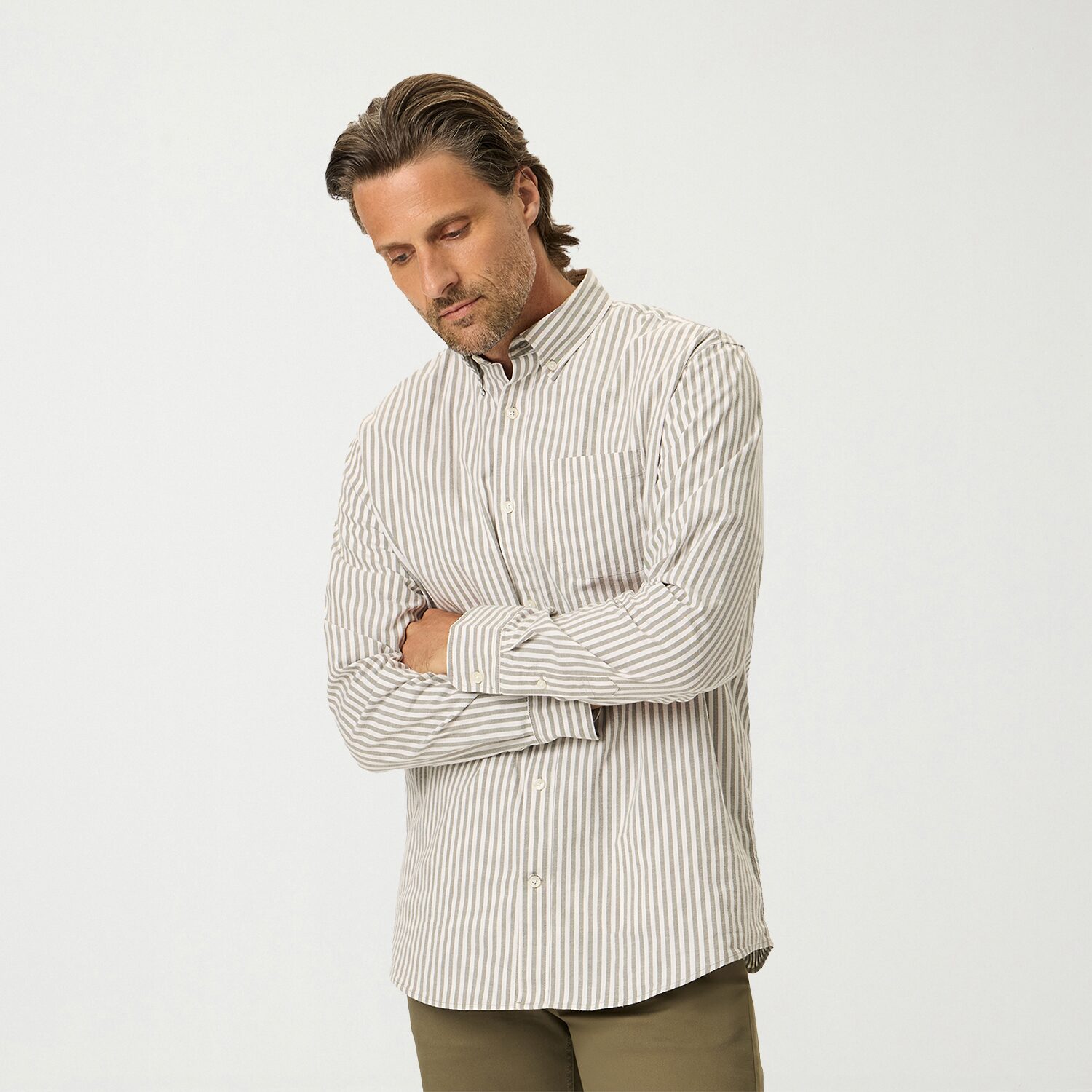 Dockers Mens Long Sleeve Regular Fit Button-Down Shirt