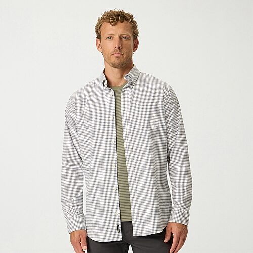 Dockers Mens Long Sleeve Regular Fit Button-down Shirt In White