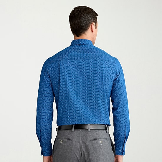 Nick Graham Mens Spread Collar Long Sleeve Stretch Fabric Shirt + Tie Set